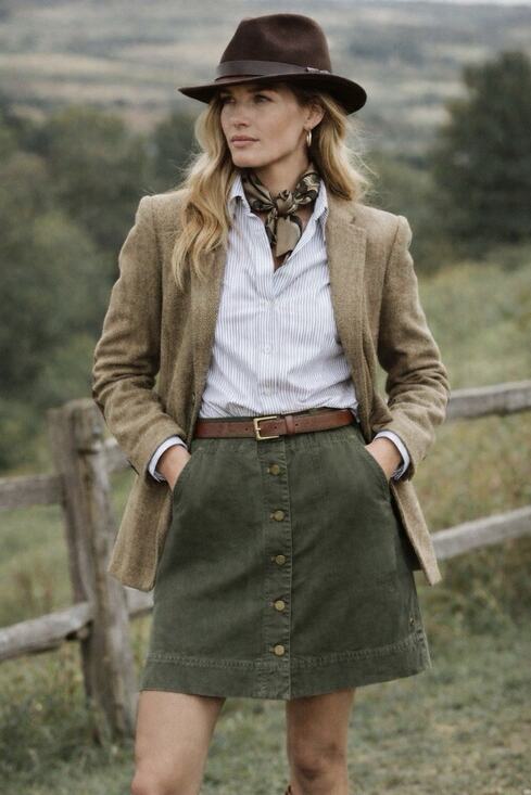 Lauren Ralph Lauren Dresses & Skirts - Lauren Ralph Lauren Vintage Y2K Army Green Button From Mini Skirt Sz 8P EUC Prep